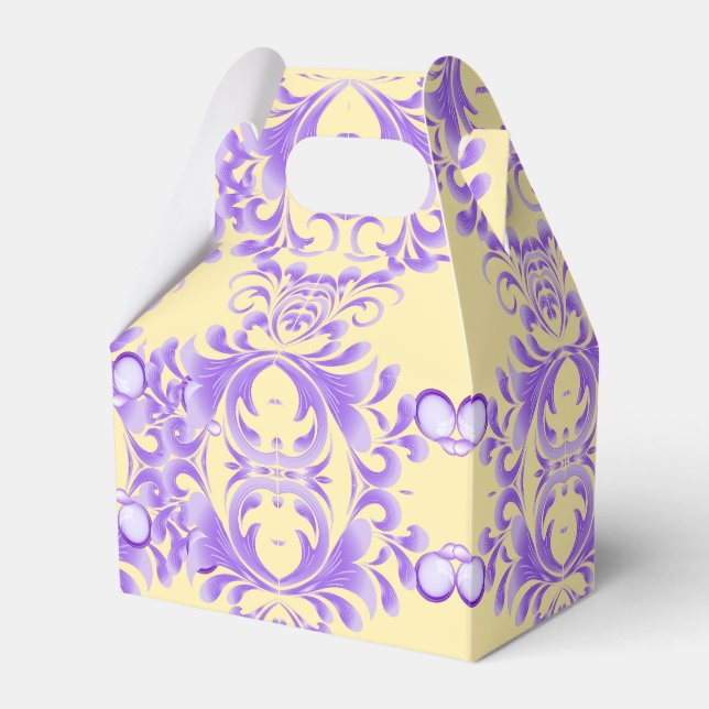 Oceanic Bloom: Purple Wave Harmony / Stylish Art  Favor Boxes (Front Side)