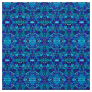 Oceanic Blue Abstract Alcohol Ink Art Fabric