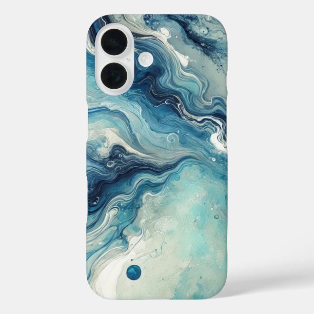 Oceanic Blue Abstract iPhone Case (Back)