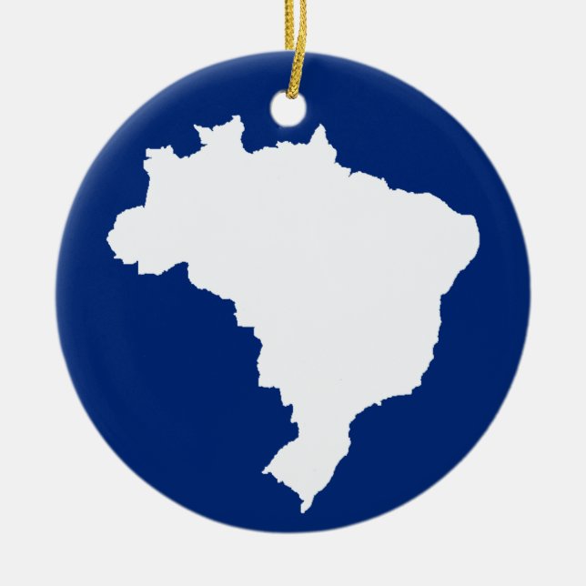 Oceanic Blue Festive Brazil at Emporio Moffa Ceramic Ornament (Front)