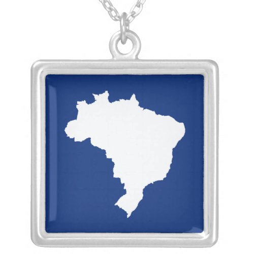 Oceanic Blue Festive Brazil at Emporio Moffa Silver Plated Necklace