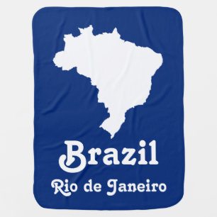 Oceanic Blue Festive Brazil with custom text Baby Blanket