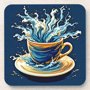 Oceanic Coffee Splash Beverage Coaster