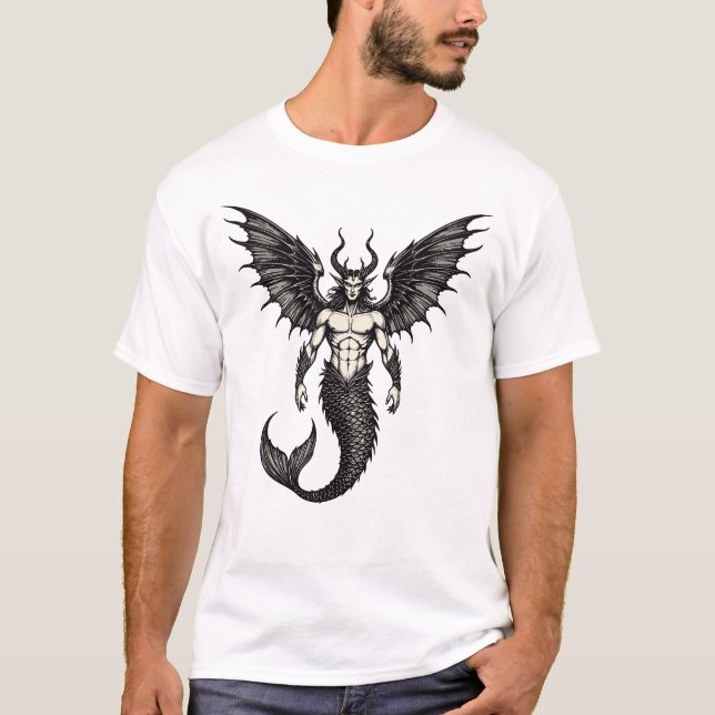 Oceanic Crocell Demon Illustration T-Shirt (Front)