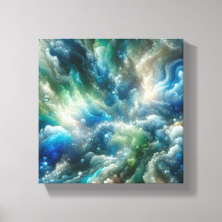 "Oceanic Dreams - Ethereal Underwater Abstract Canvas Print