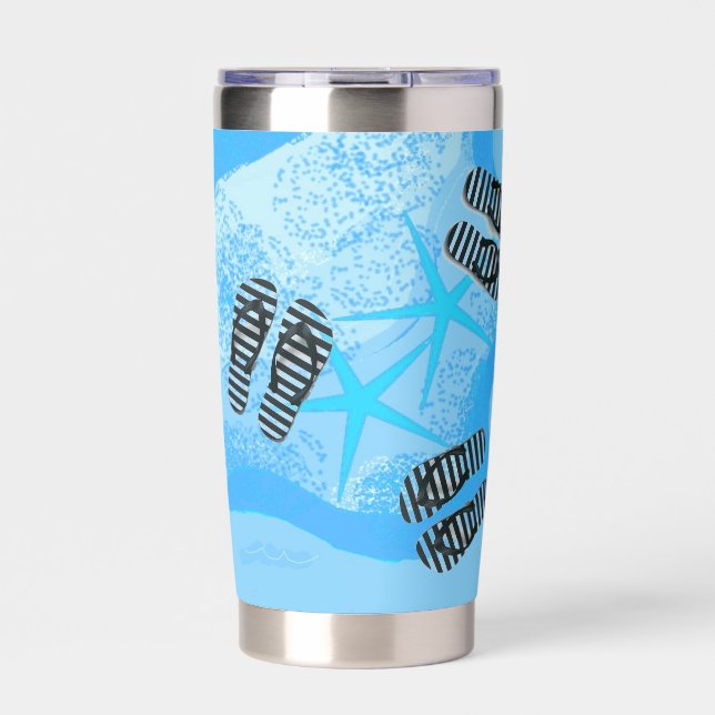 Oceanic Flip Flops Beach Side Insulated Tumbler (Front)