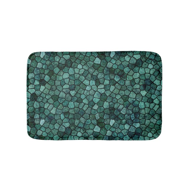 Oceanic Mosaic Crust Texture Abstract Pattern Bath Mat (Front)