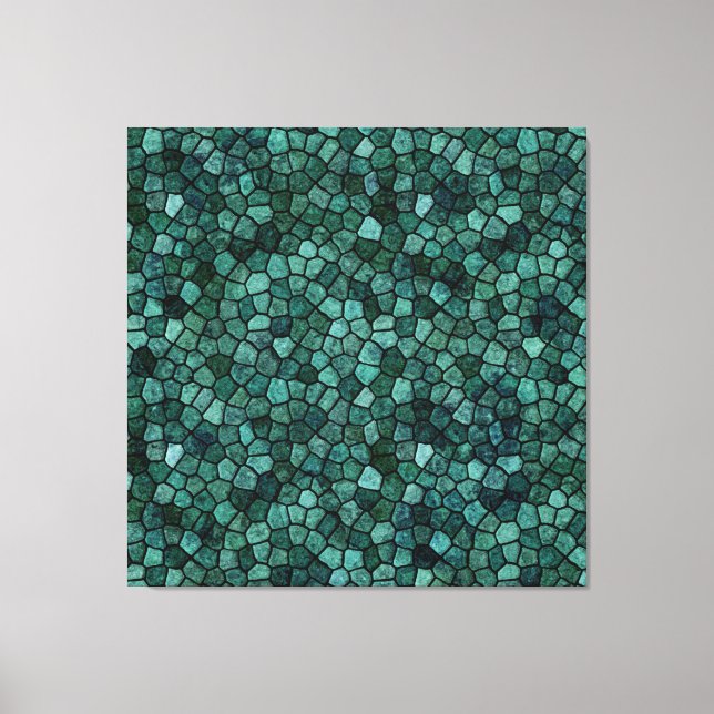 Oceanic Mosaic Crust Texture Abstract Pattern Canvas Print (Front)