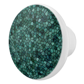 Oceanic Mosaic Crust Texture Abstract Pattern Ceramic Knob