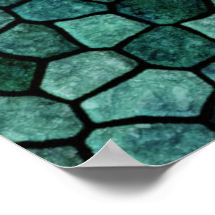 Oceanic Mosaic Crust Texture Abstract Pattern Poster