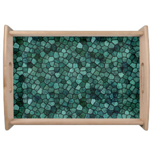 Oceanic Mosaic Crust Texture Abstract Pattern Serving Tray