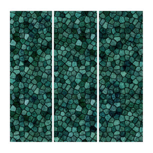 Oceanic Mosaic Crust Texture Abstract Pattern Triptych