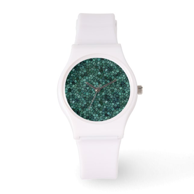 Oceanic Mosaic Crust Texture Abstract Pattern Watch (Front)