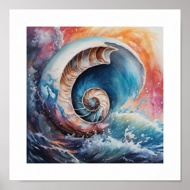 Oceanic Nautilus Shell Poster (Front)