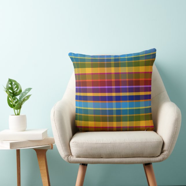 Oceanic Plaid ORD Throw Pillow (Chair)