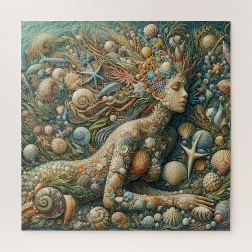 Oceanic Serenade The Shell Maiden Jigsaw Puzzle