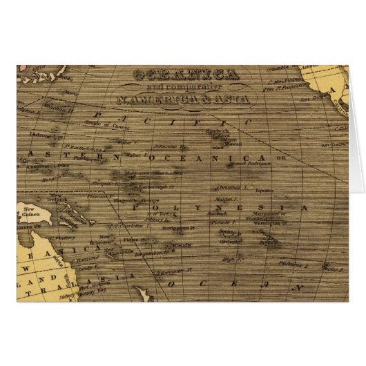 Oceanica Hand Colored Atlas Map Cards (Front Horizontal)