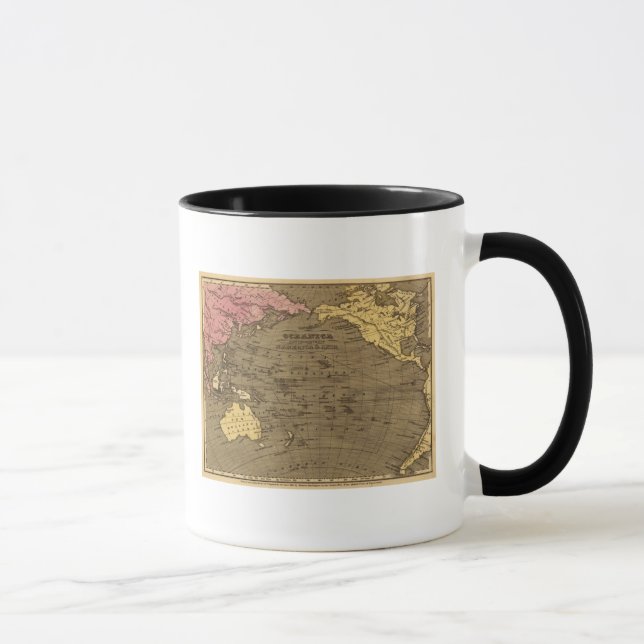 Oceanica Hand Colored Atlas Map Mug (Right)