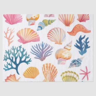 OceanModern Tropical Plant Print – Pink and Green Tissue Paper