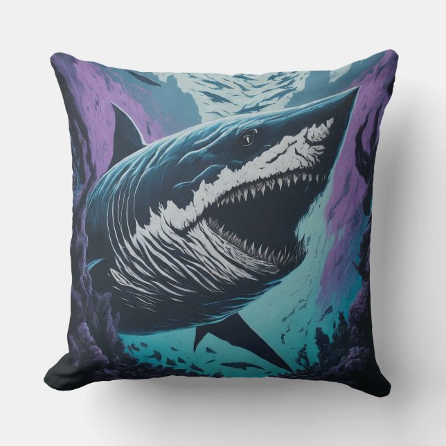 Ocean's Apex Predator: Throw Pillow (Front)