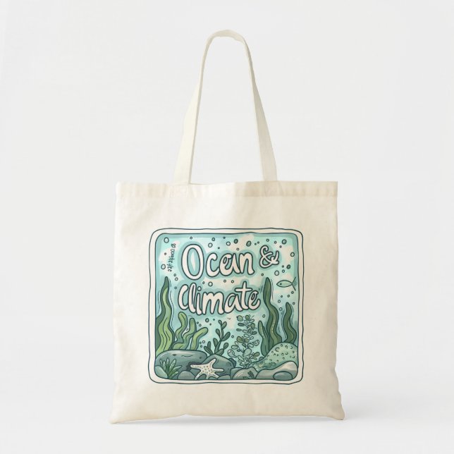Oceans Day - Ocean & Climate Concept with Marine  Tote Bag (Front)
