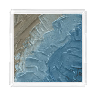 Ocean's Edge: A Digital Painting of Tranquility Acrylic Tray