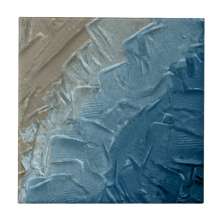 Ocean's Edge: A Digital Painting of Tranquility Ceramic Tile