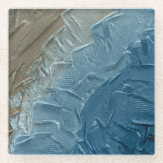 Ocean's Edge: A Digital Painting of Tranquility Glass Coaster