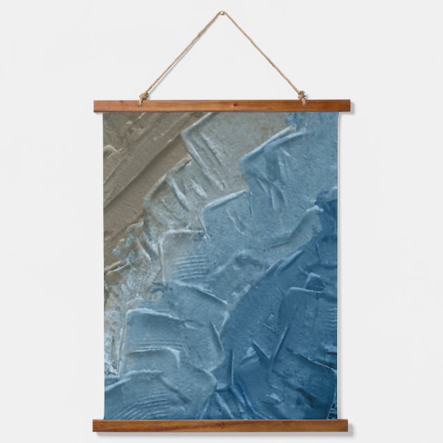 Ocean's Edge: A Digital Painting of Tranquility Hanging Tapestry (Front)