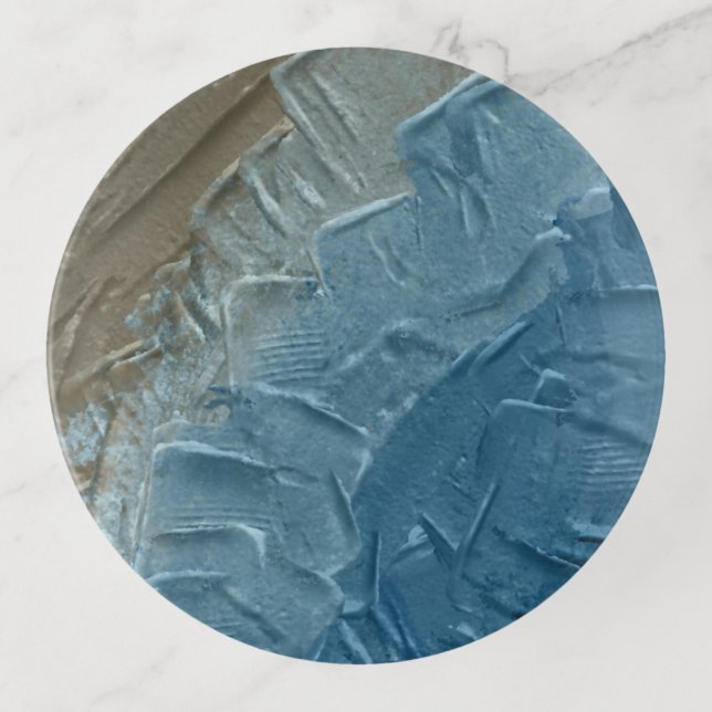 Ocean's Edge: A Digital Painting of Tranquility Trinket Tray (Front)