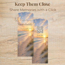 Ocean's Embrace Memorial Bookmark with QR Code