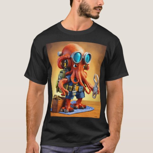 Oceans Embrace Octopus Graphic Tee tshirt  T_Shirt