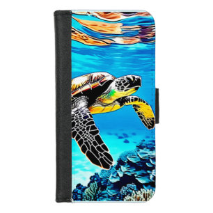 Ocean's Embrace: Sea Turtle's Journey iPhone 8/7 Wallet Case