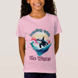 Ocean's Leap: Killer Orca in Aqua Colors T-Shirt