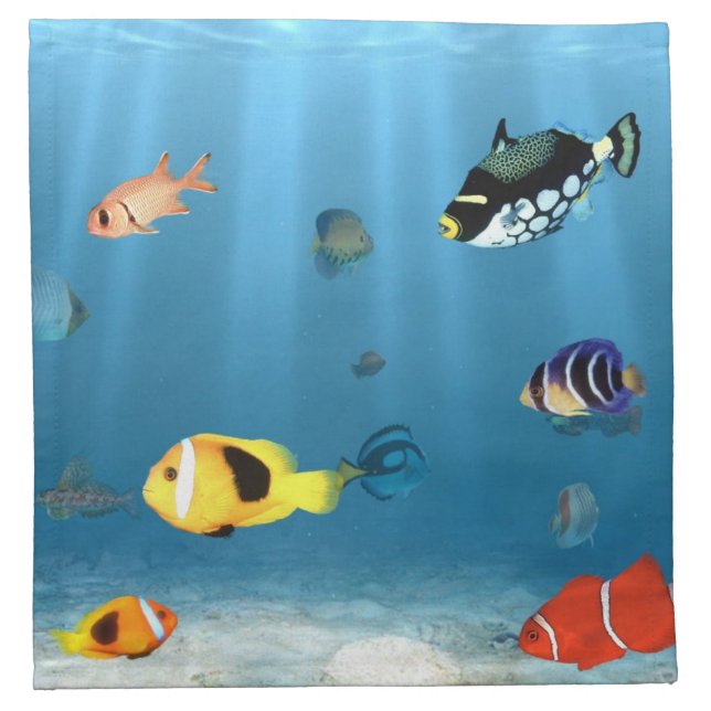 Oceans Of Fish Cloth Napkin (Front)