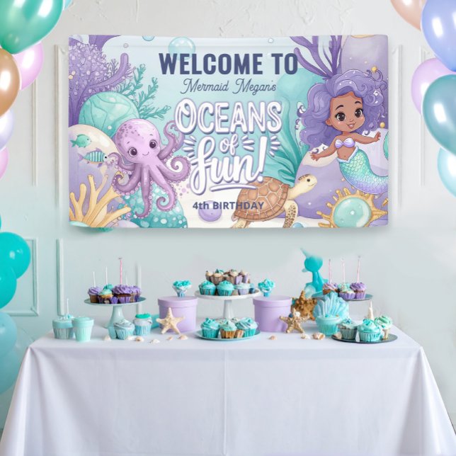 Oceans of Fun Mermaid Birthday V2 ID1142 Banner (Creator Uploaded)