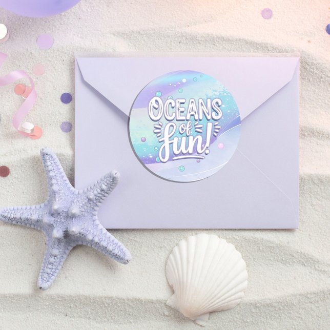 Oceans of Fun Typography ID1142 Classic Round Sticker (Creator Uploaded)