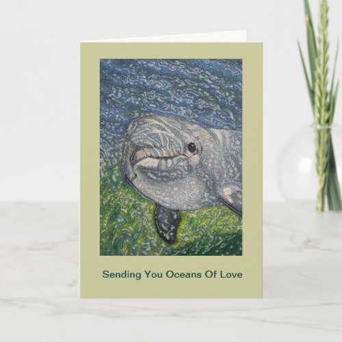 Oceans of Love Birthday Dolphin Under Water Card
