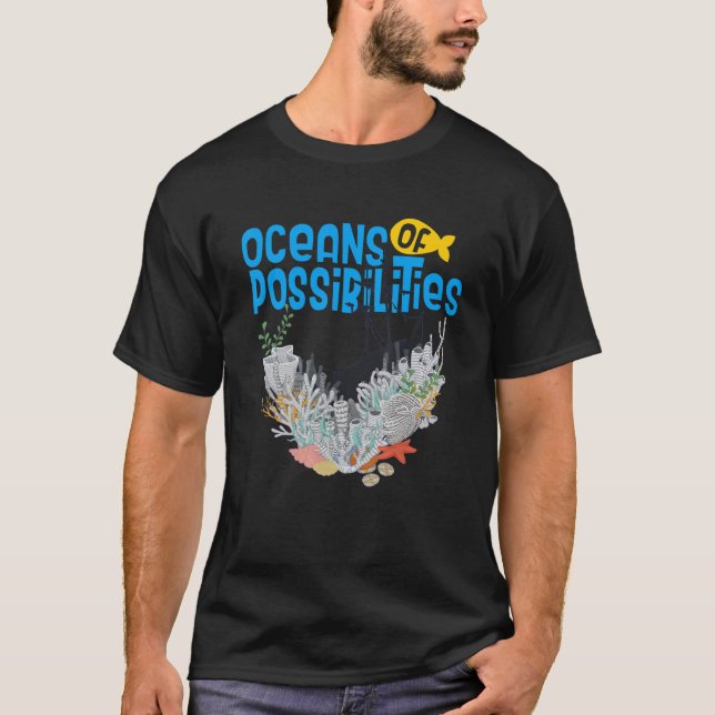 Oceans Of Possibilities Summer Reading  Book Reef T-Shirt (Front)