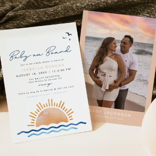 OCEANSIDE Beach Baby on Board Baby Shower Invitation