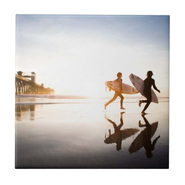 Oceanside Beach Ceramic Tile (Front)