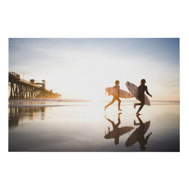 Oceanside Beach Faux Canvas Print (Front)