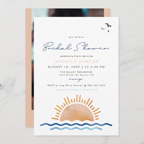 OCEANSIDE Beach Tropical Bridal Shower Invitation