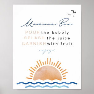 OCEANSIDE Beach Tropical Sunset Momosa Bar Sign