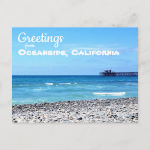 Oceanside California Beach and Pier Postcard