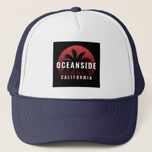 Oceanside California Beach Custom Name Trucker Hat