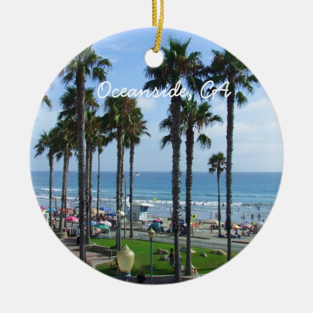 Oceanside California Ceramic Ornament (Front)
