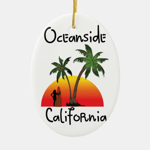 Oceanside California Ceramic Ornament