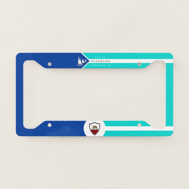 Oceanside (California) city flag License Plate Frame (Front)