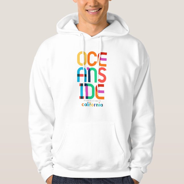 Oceanside California Mid Century, Pop Art, Hoodie (Front)